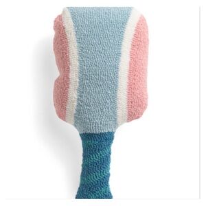 Peking Handicraft Hooked Decorative Throw Pillow! Pickleball racquet Shaped! New